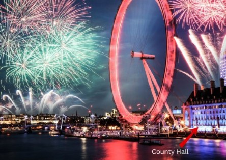 NYE Fireworks Celebration at London Eye's County Hall