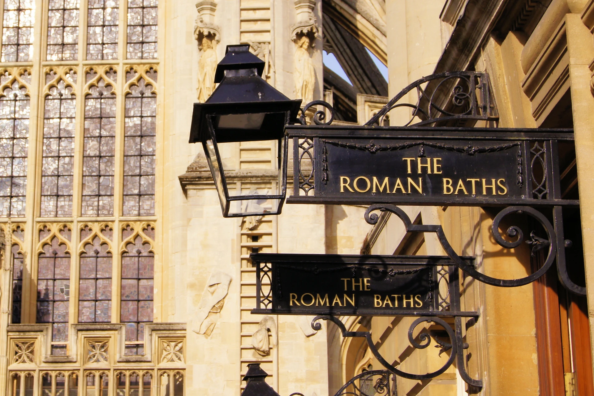 Roman bath sign board