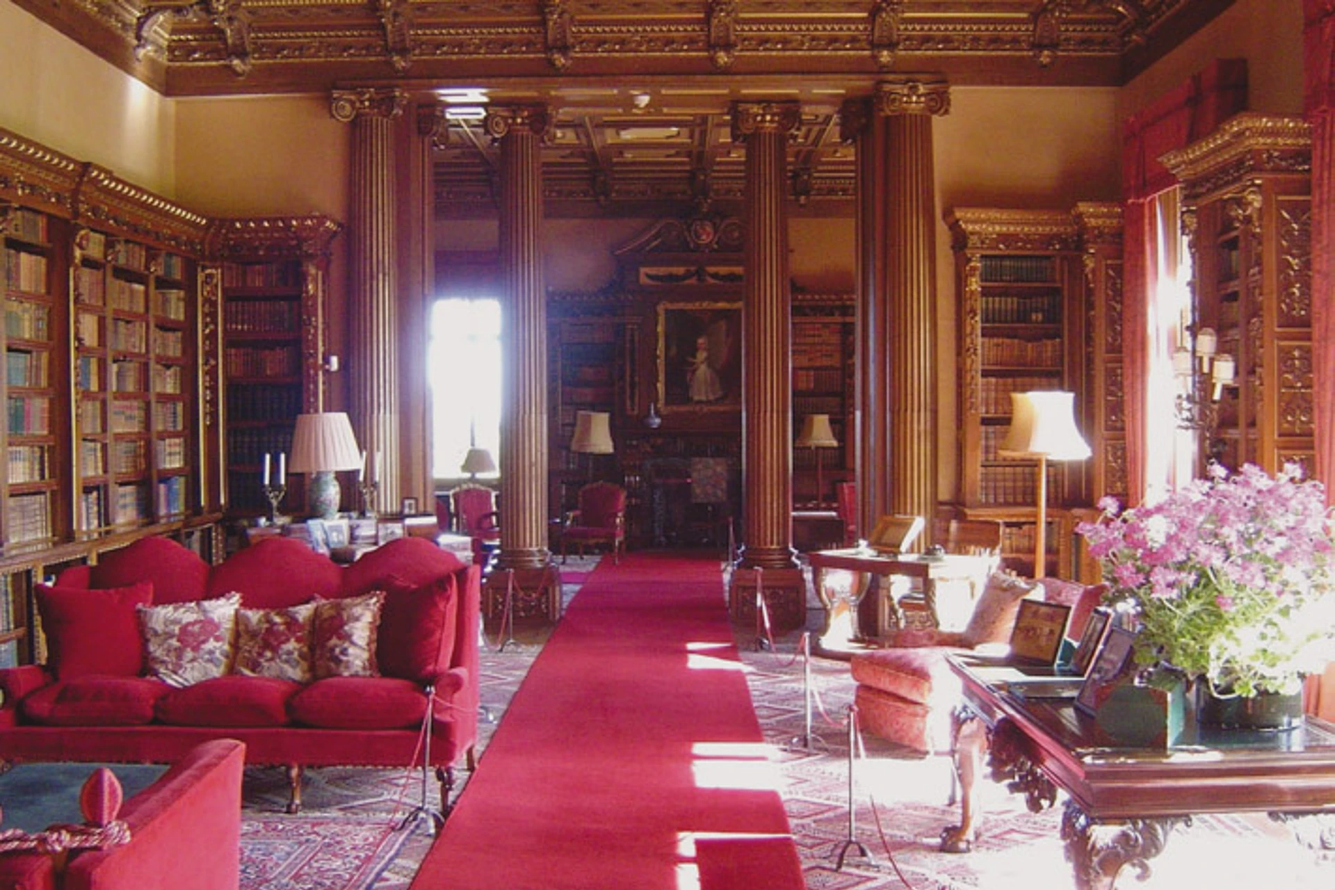 The Library inside Highclere Castle