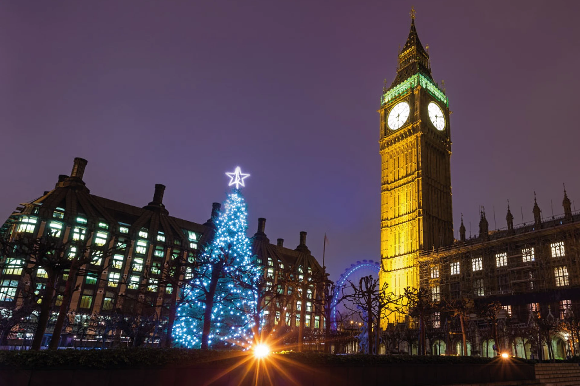 Big Ben and Christmas Lights