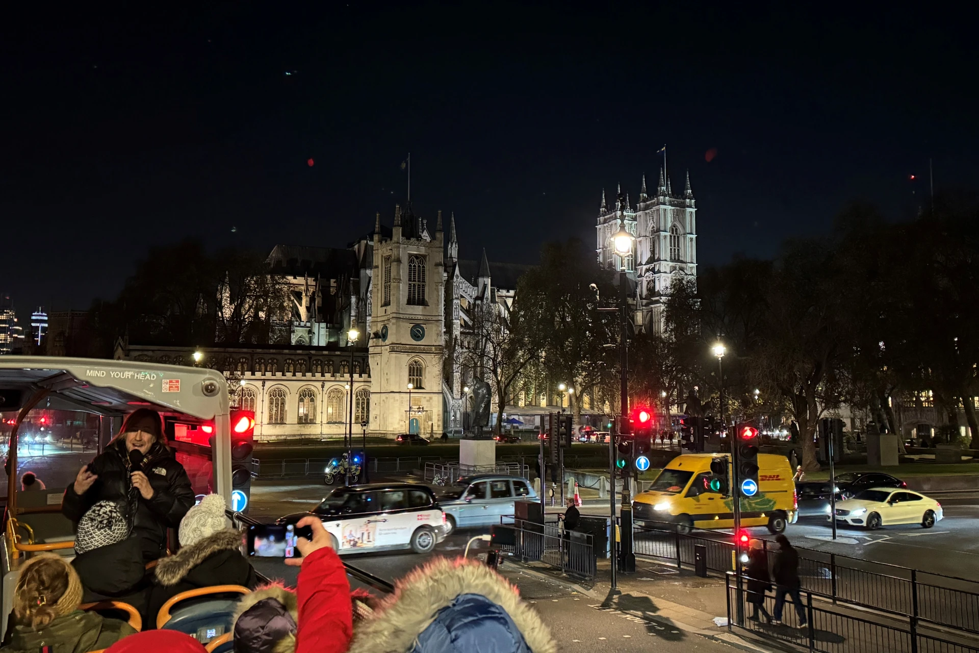 Westminster Abbey at night