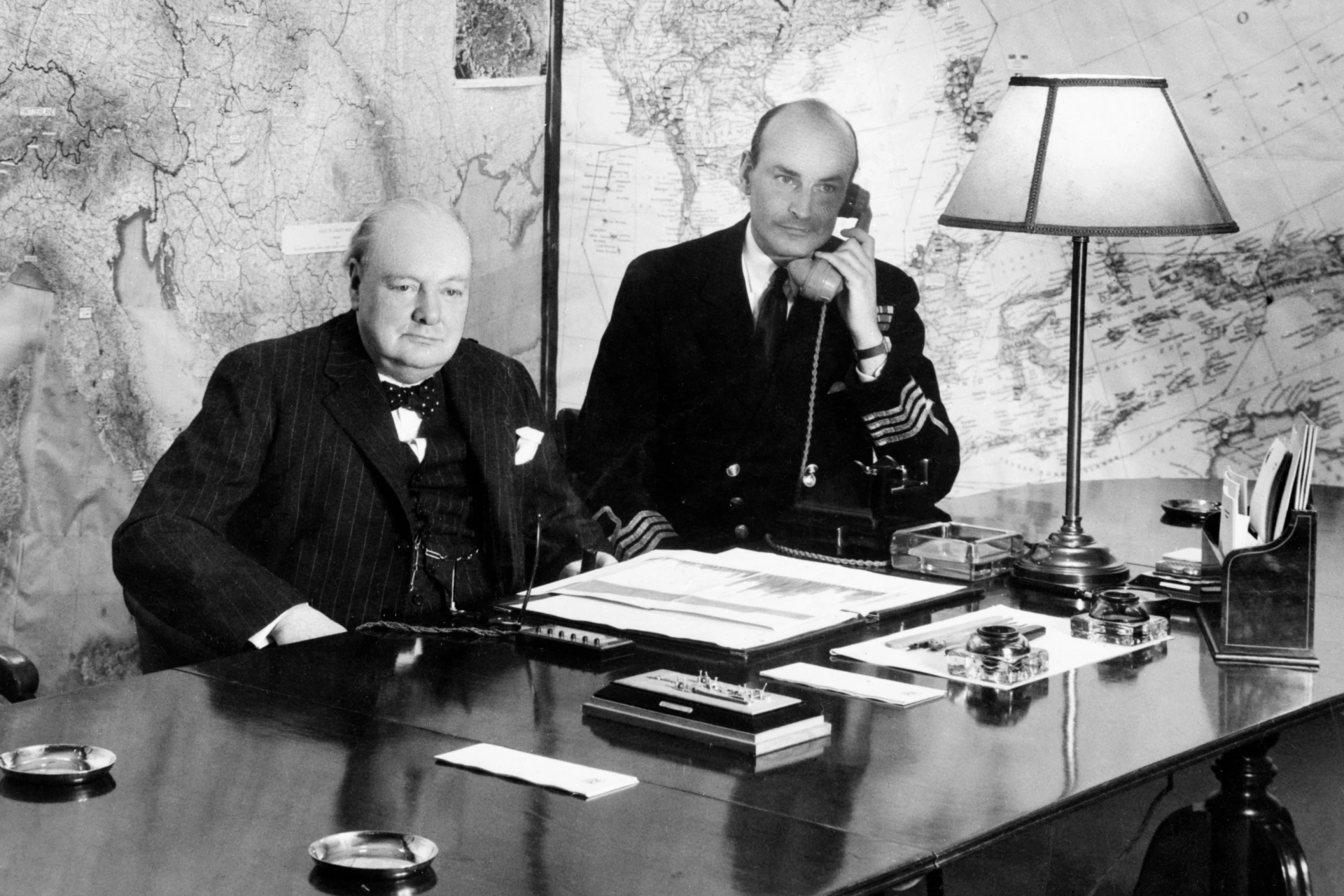 Churchill in Map Room at War Rooms