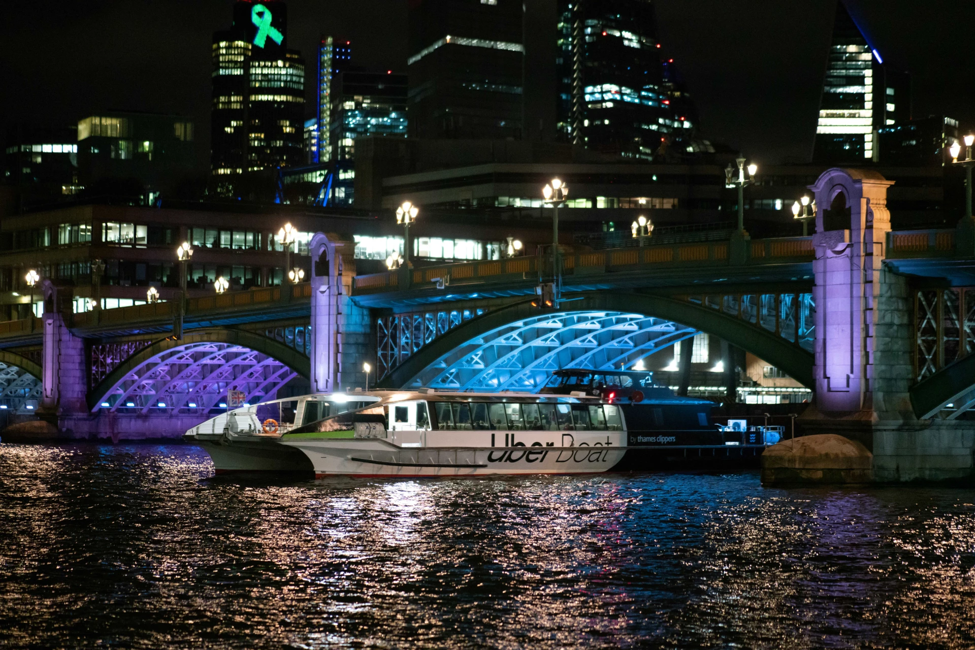Uber Boat at Night