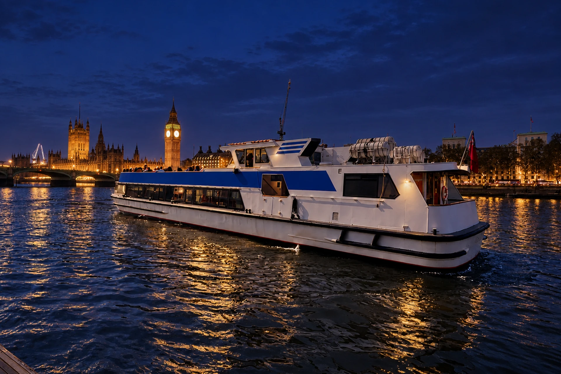 Thames Ferry Beneath Big Ben