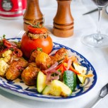 Four-course Mediterranean meal