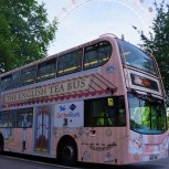 Side of Afternoon Tea Bus in front of London Eye