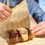 Wrapping a Buffalo Trace Bottle