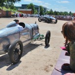 Surrey Napier-Railton & Razor Blade on Finishing Straight