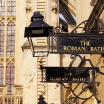 Roman bath sign board