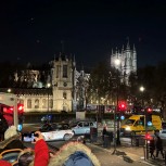 Westminster Abbey at night