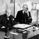 Churchill in Map Room at War Rooms