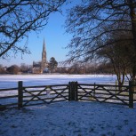 Salisbury Cathedral in Wiltshire on Boxing Day