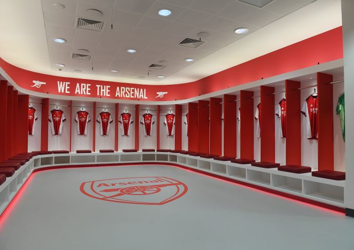 Emirates Stadium changing rooms