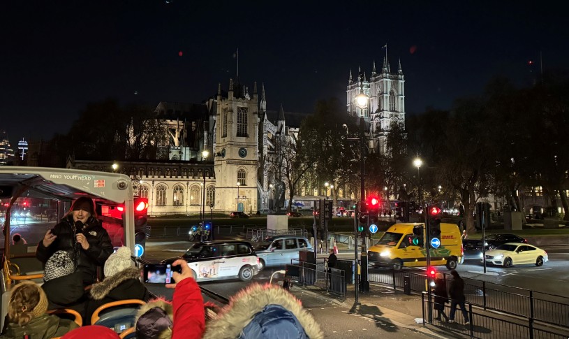 Westminster Abbey at night