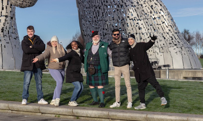 Pax and Guide at Kelpies