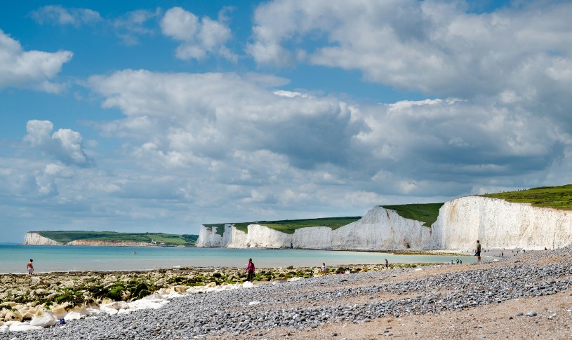 Seven Sisters chalk cliffs in East Sussex