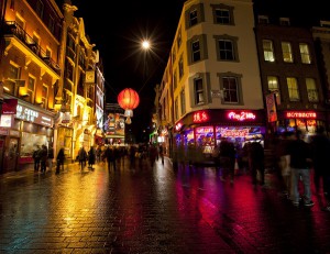 Chinatown in London at night