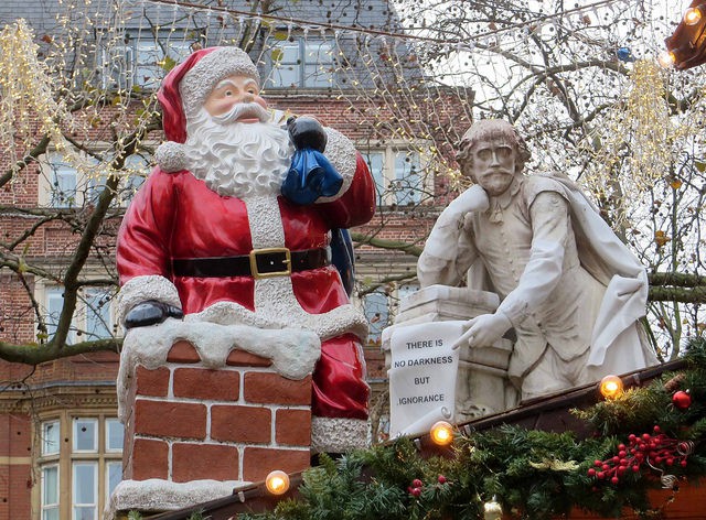 Santa and Shakespeare in Leicester Square