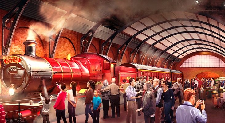 A photo of the Hogwarts Express at the Warner Brothers Studio tour in Watford.