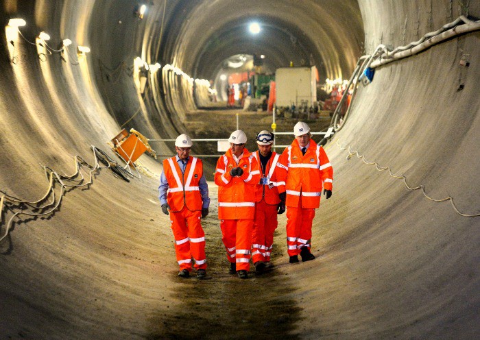 The Prime Minister and the Mayor of London visit the new Crossrail David Cameron and Boris Johnson visit the Crossrail's tunnels