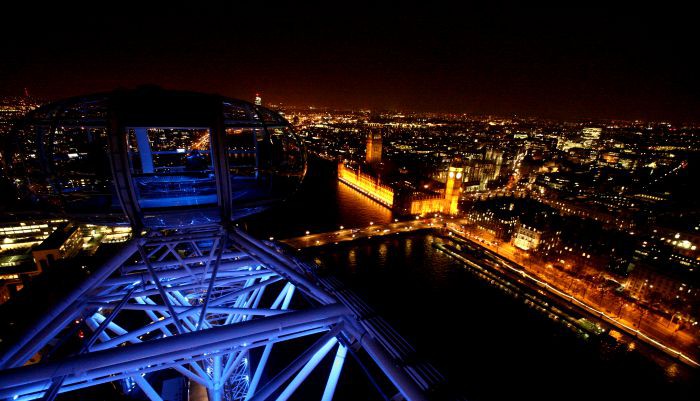 Golden Eye, London!  London eye at night, London eye, Famous places