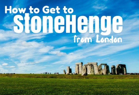 A photo of Stonehenge from a distance with the text 'How to get to Stonehenge from London'.