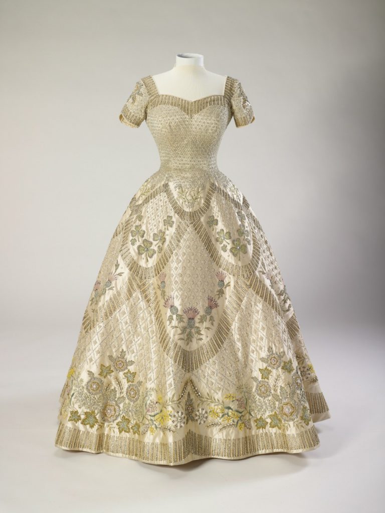 Coronation dress of Her Majesty Queen Elizabeth II - Royal Collection Trust , Copyright Her Majesty Queen Elizabeth II 2016