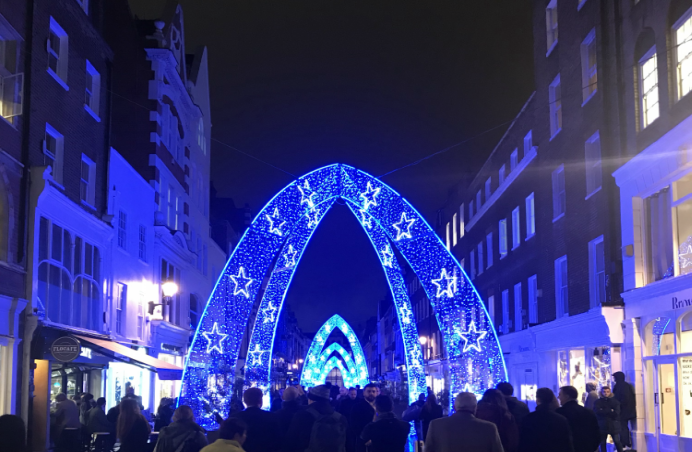 Christmas arches on South Molton Street