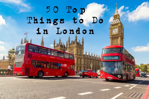 A photo of Westminster with the text '50 Top Things to Do in London'.