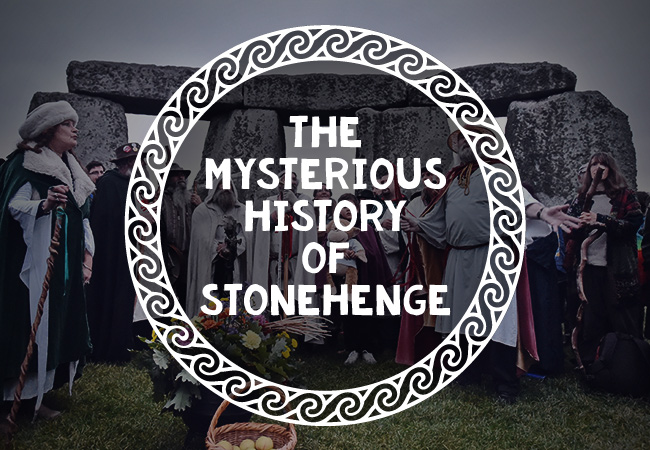 A picture of Stonehenge with the text 'The Mysterious History of Stonehenge'.