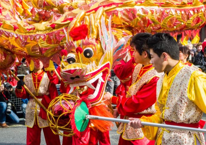 A Chinese dragon in the New Year Parade