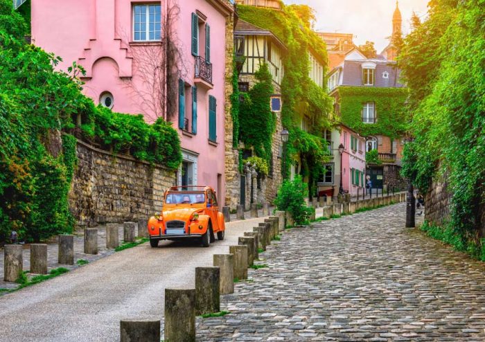 Cobbled streets of Montmartre Paris