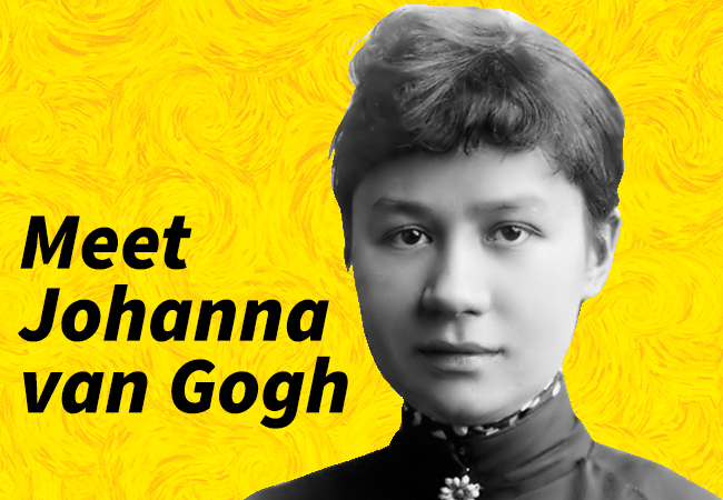 Picture of Johanna Van Gogh, with the text 'Meet Johanna Van Gogh'.