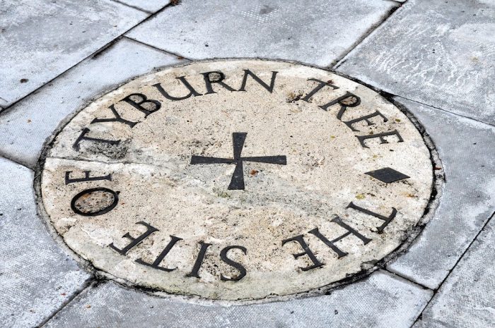 The plaque to the Tyburn Tree